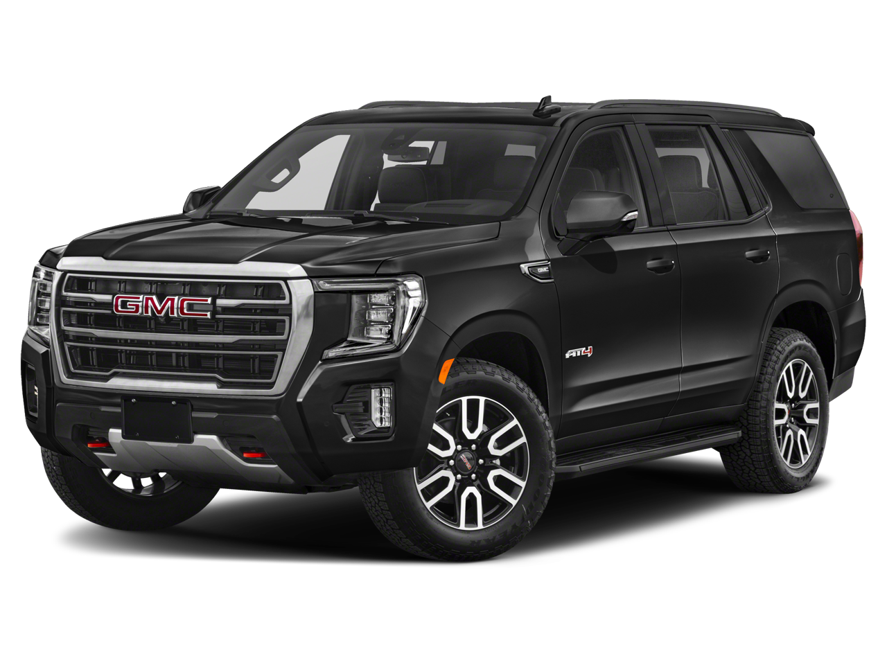 2022 GMC Yukon AT4 in Summit White — front three-quarter view