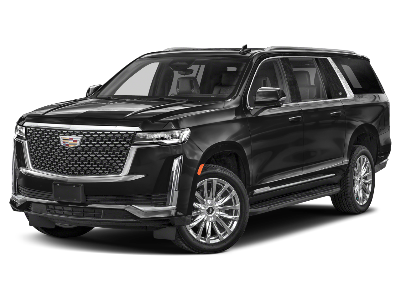 2023 Cadillac Escalade ESV Premium Luxury in Black Raven — front three-quarter view