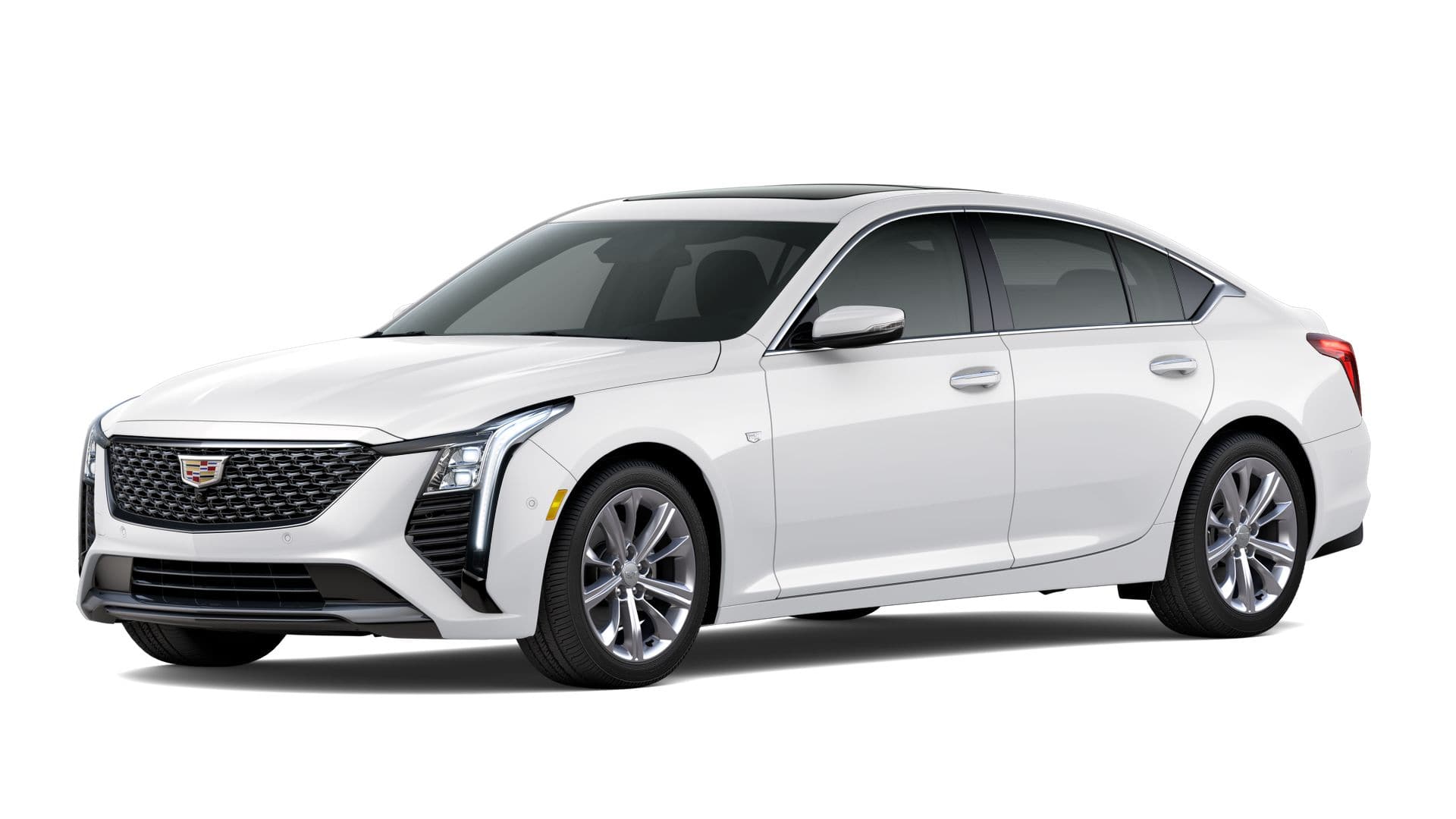2026 Cadillac CT5 Premium Luxury in Vibrant White Tricoat — front three-quarter view