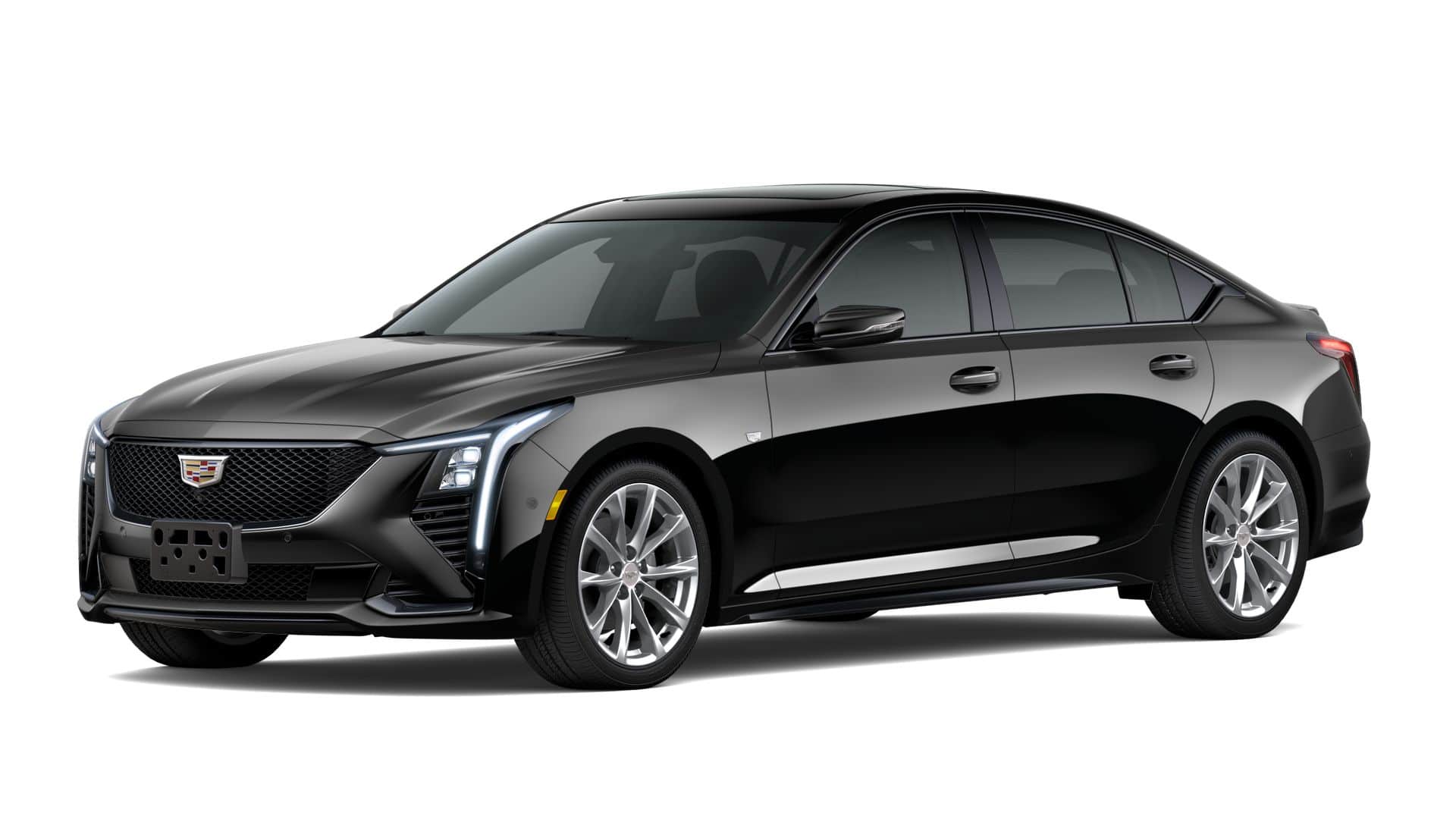 2026 Cadillac CT5 Sport in Black Raven — front three-quarter view
