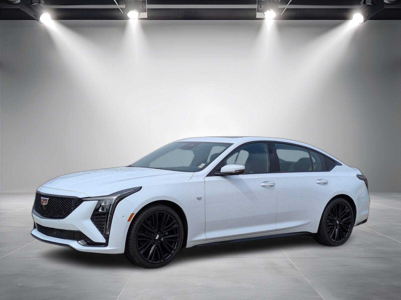 2026 Cadillac CT5 Sport in Vibrant White Tricoat — front three-quarter view