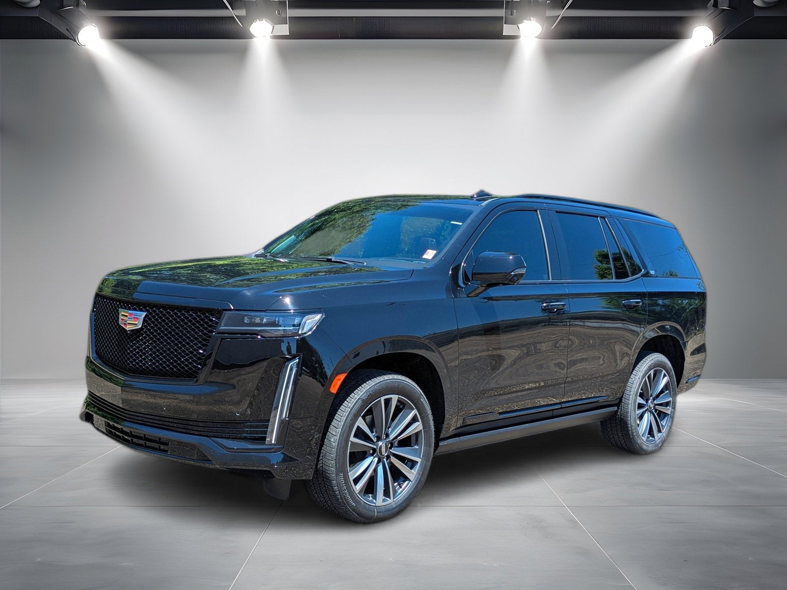 2022 Cadillac Escalade Sport Platinum in Black Raven — front three-quarter view